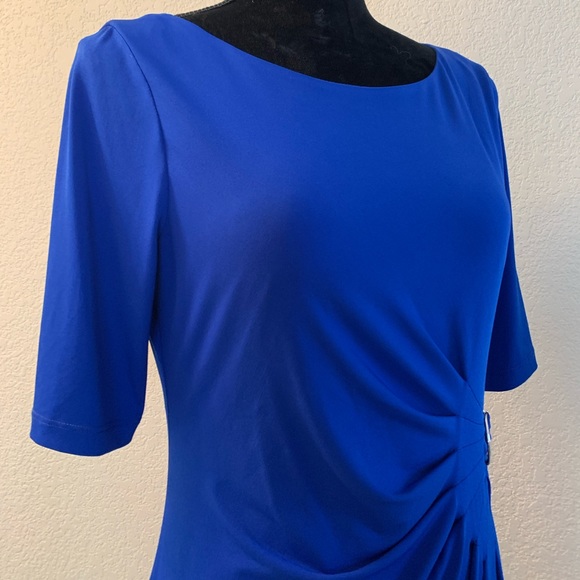 Royal blue cocktail dress with sleeves - Picture 4 of 6